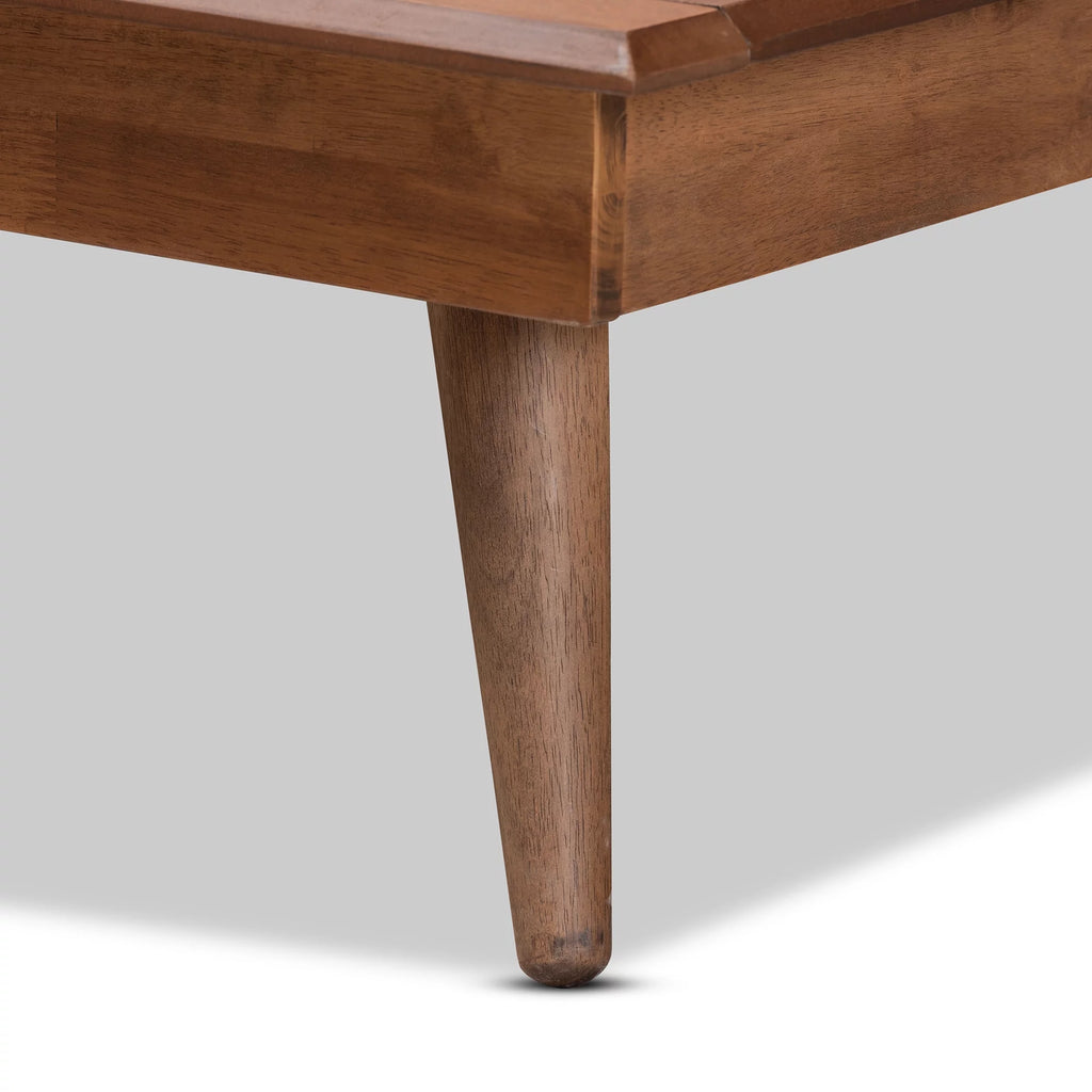 Twin Ash Walnut Platform Bed Q7183