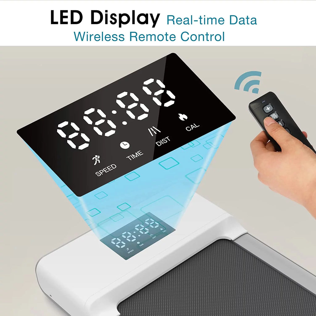 0.6-3.8 mph Under Desk Walking Treadmill with Remote Control LED Display U9121