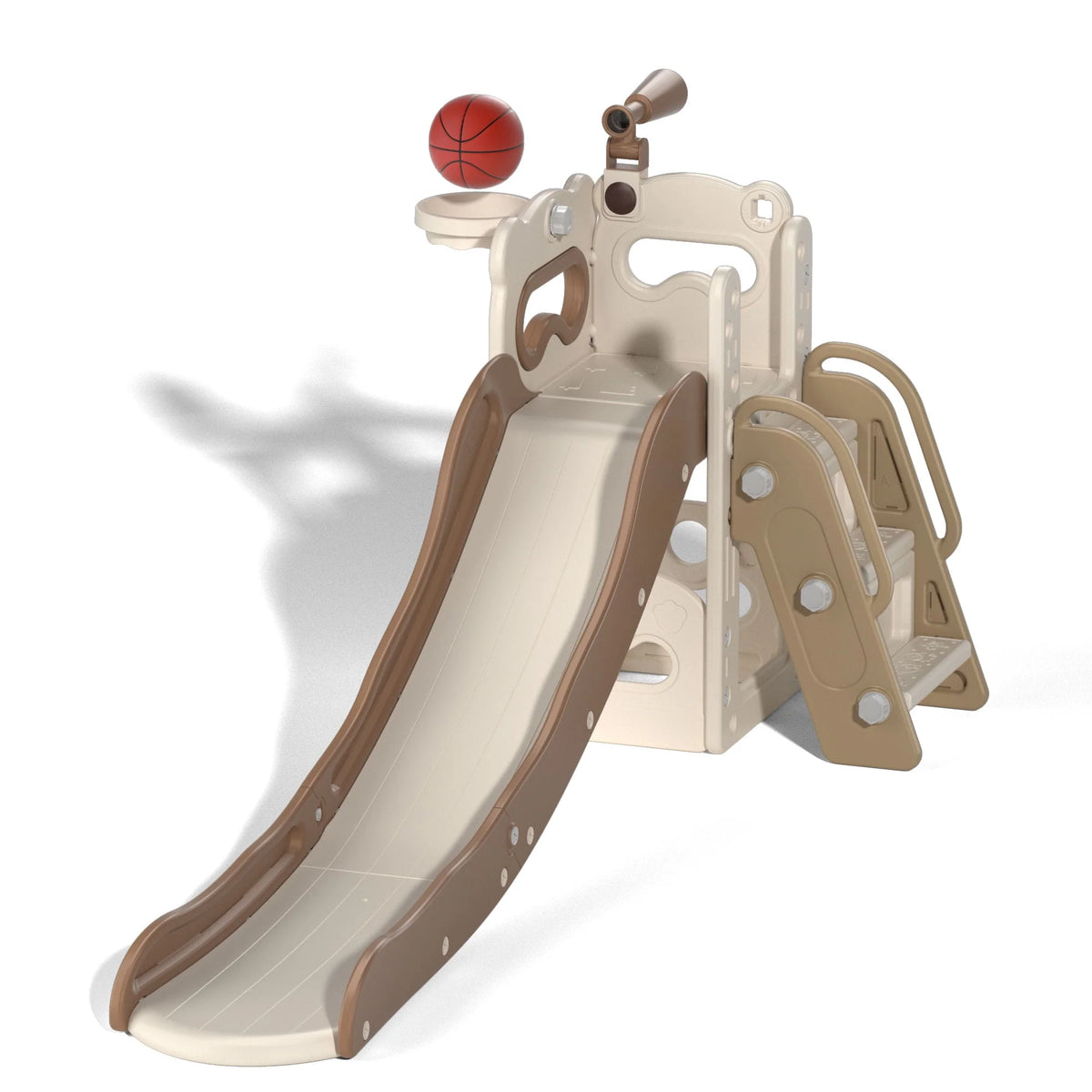 5-in-1 Kids Slide and Climber with Basketball Hoop U814554