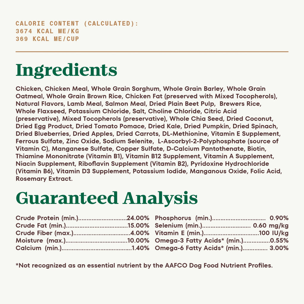 Adult Dry Dog Food With Chicken, Lamb And Salmon, 4 Lb. Bag R99873