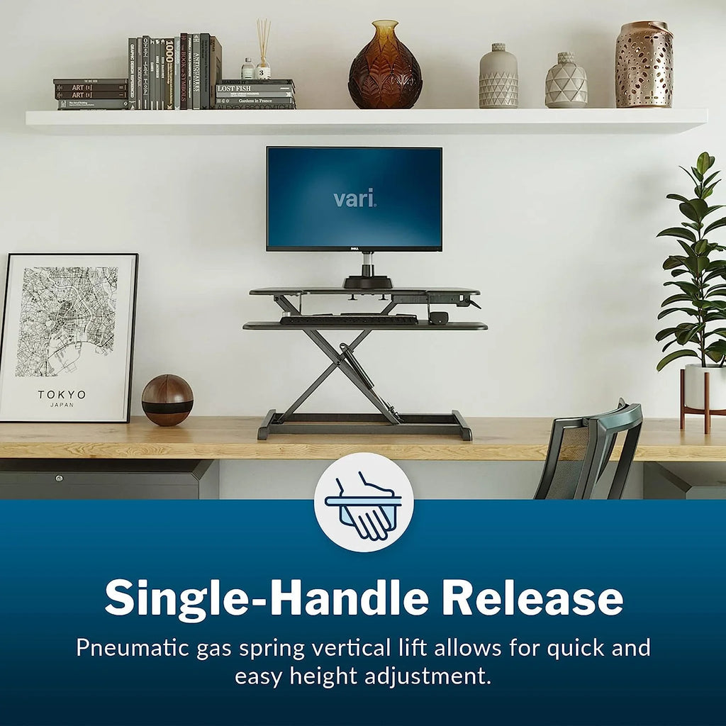 Compact Two-Tier Height Adjustable Standing Desk Converter D61655