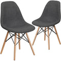 Gray Upholstered Accent Chairs Set of 2 A361