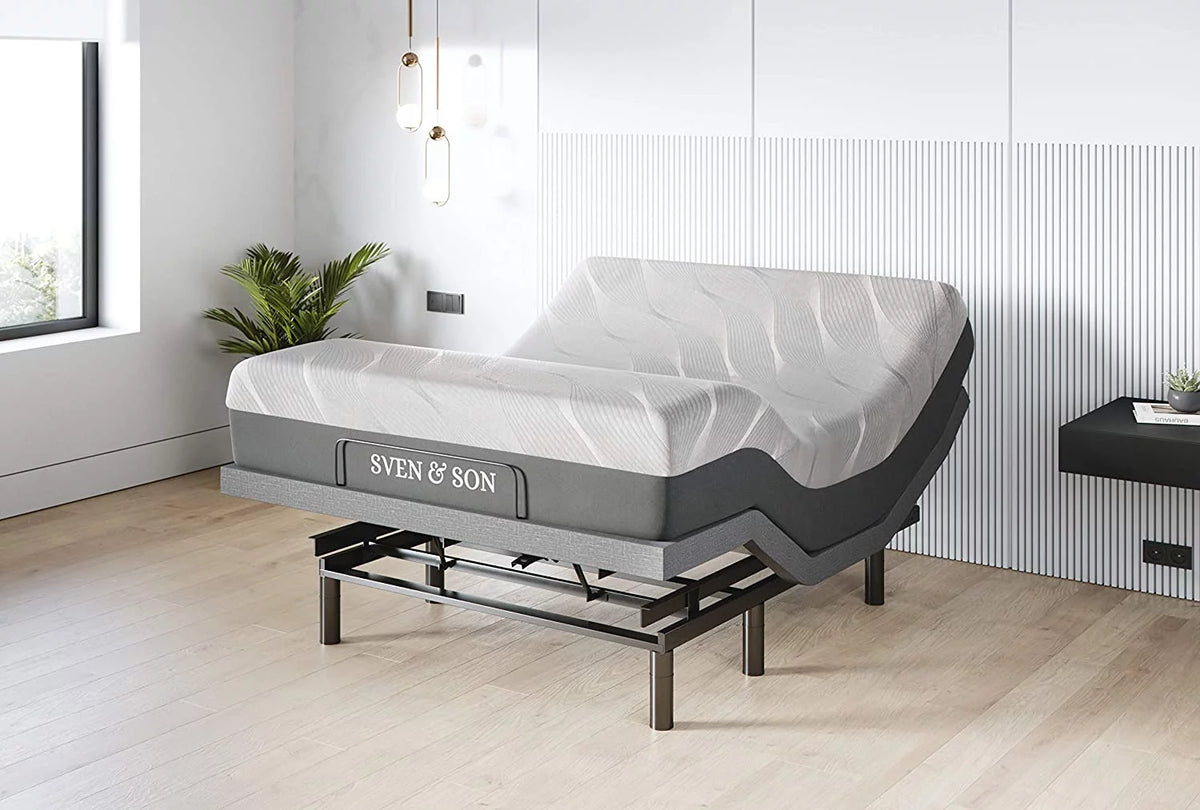 Adjustable Bed Base Frame + 10” Gel Memory Foam Mattress O4405