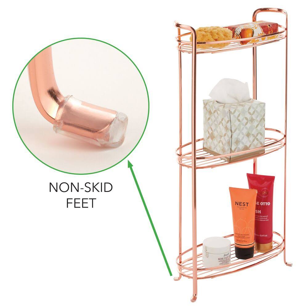 3 Tier Metal Bathroom Shelving Unit with 3 Basket Bins U536524