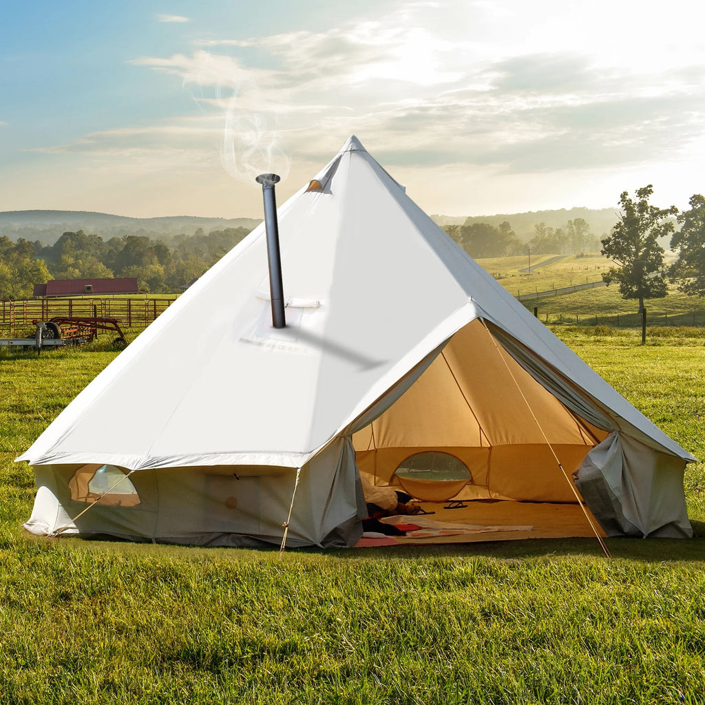 4 Seasons Waterproof Cotton Camping Tent with Stove Jacks V454