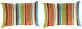 Multicolor Stripe Rectangular Outdoor Throw Pillows 2 Pack X6681