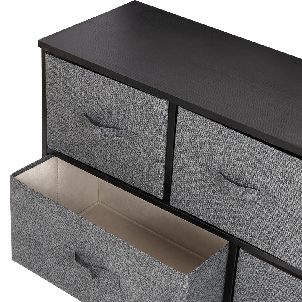 2 Tiers Steel Frame Wide Dresser Storage Tower O385060