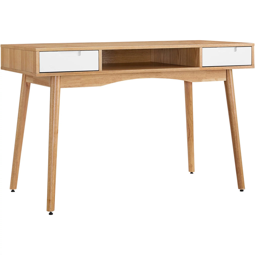 White Wood Two Drawer Writing Desk E1237