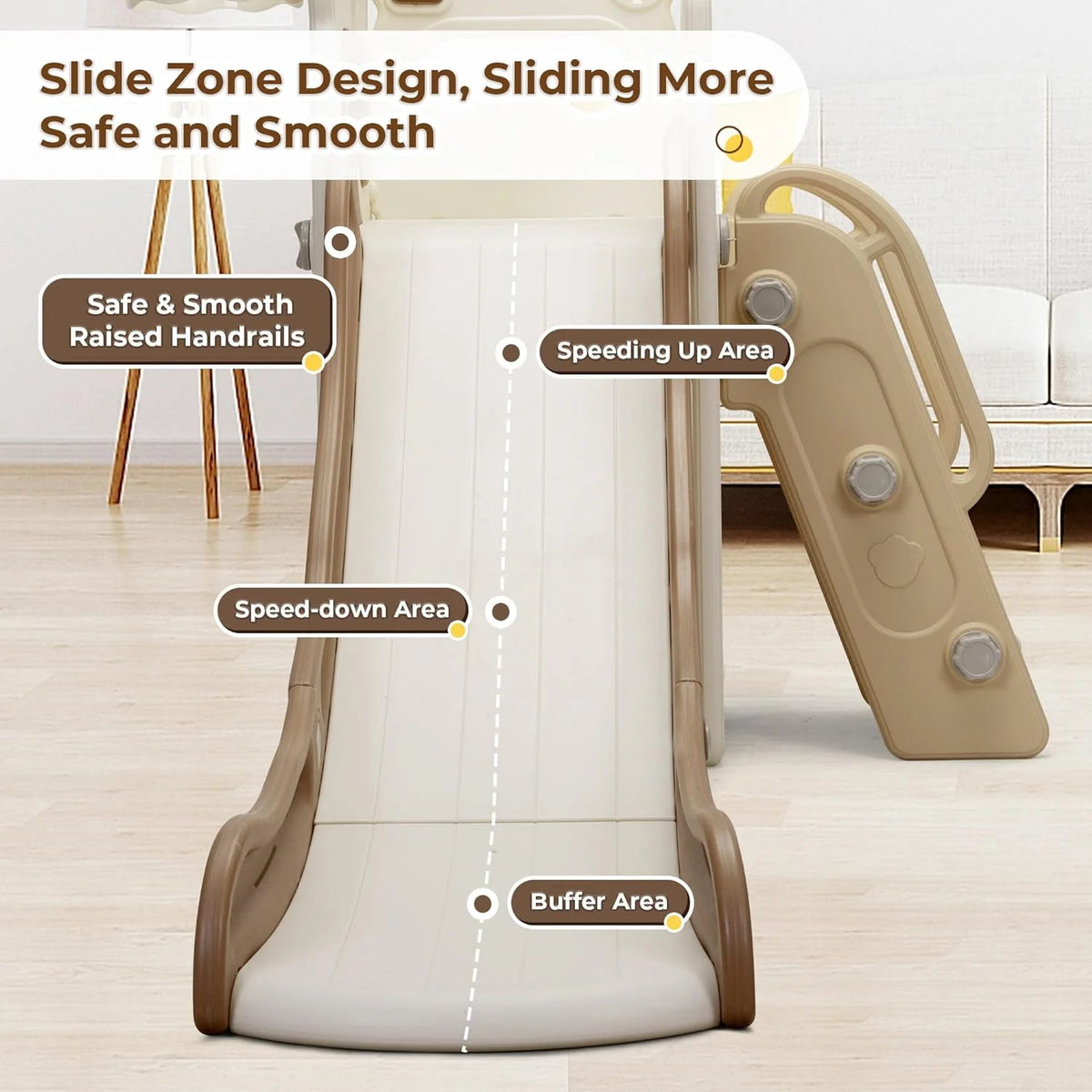 5-in-1 Kids Slide and Climber with Basketball Hoop U814554