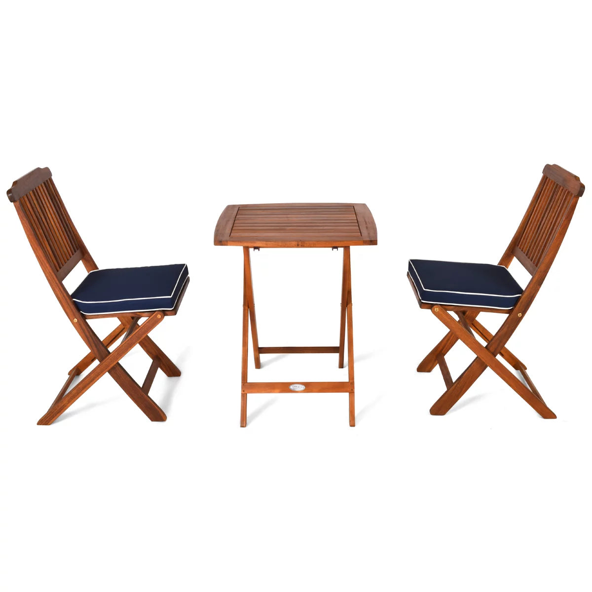 3 Pc Wooden Folding Patio Conversation Set D793337