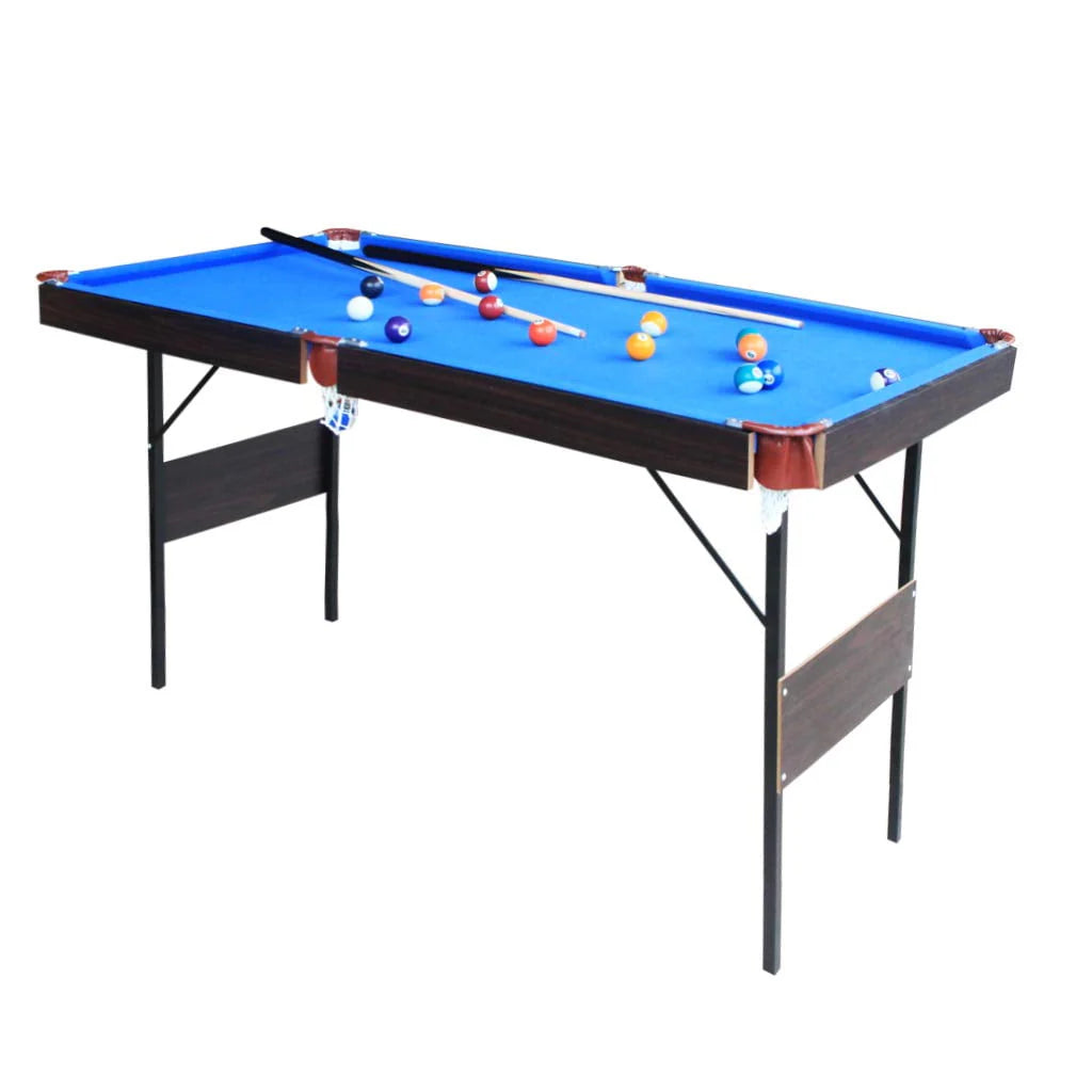 55 Inch Folding Pool Table Space Saving Billiard Table Blue C630
