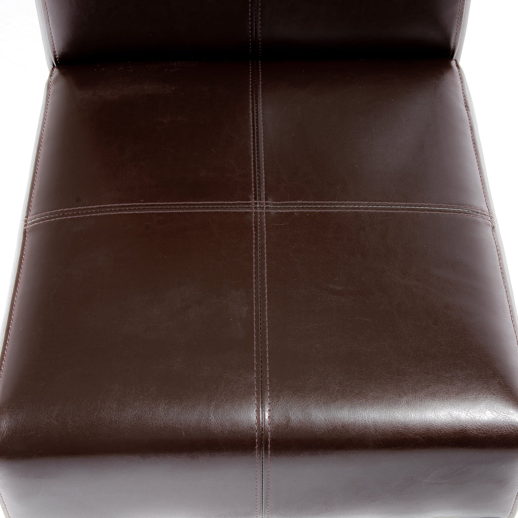 Chocolate Brown Leather Dining Chairs Set of 2 W3589