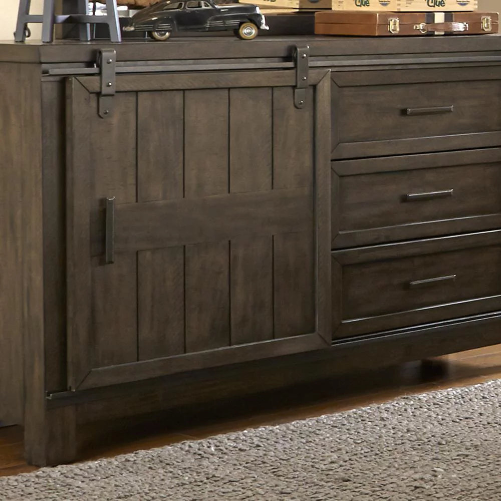 Dark Gray Twin Bookcase Bed R549953