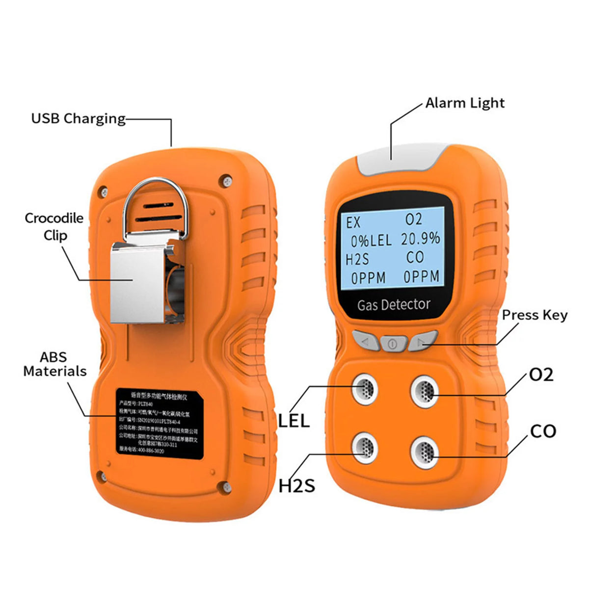 Portable Digital Rechargeable Gas Monitor A7055