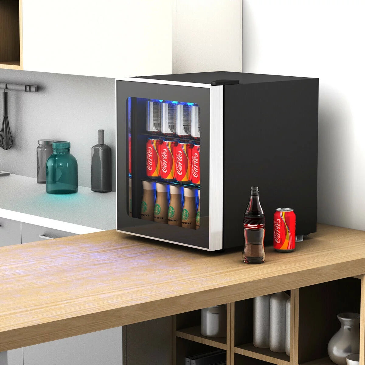 60 Can Beverage Refrigerator Cooler Glass Door V412105