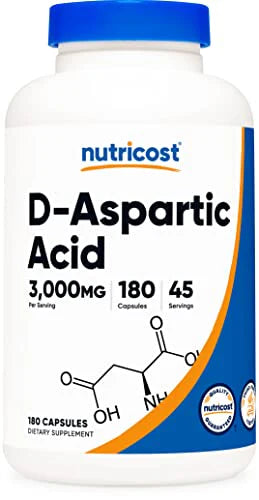 D-Aspartic Acid Capsules 3000mg 180 Capsules Non-GMO T7951