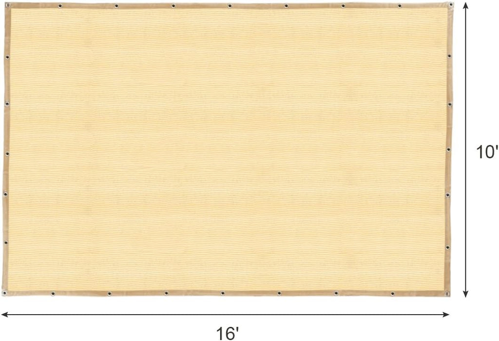90% Shade Cloth with Grommets 12' x 20' Wheat W328
