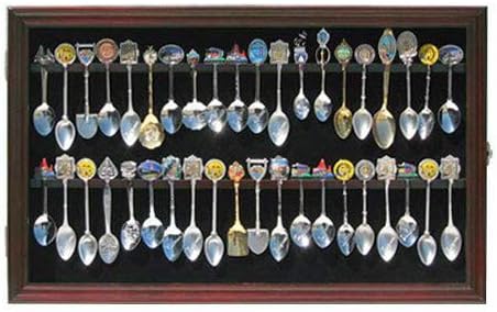 Mahogany Finish 40 Souvenir Spoon Display Case O822245
