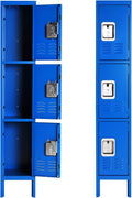 Triple Tier 3 Door Gray Metal Locker O223