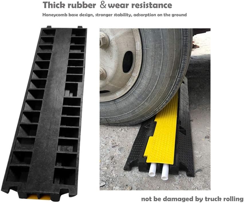 2 Channel Rubber Cable Protector with Yellow Flip-Open Top Cover Pack of 2 O29330