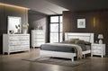 Contemporary White Solid Wood Full Bedroom Set 5pcs L193377
