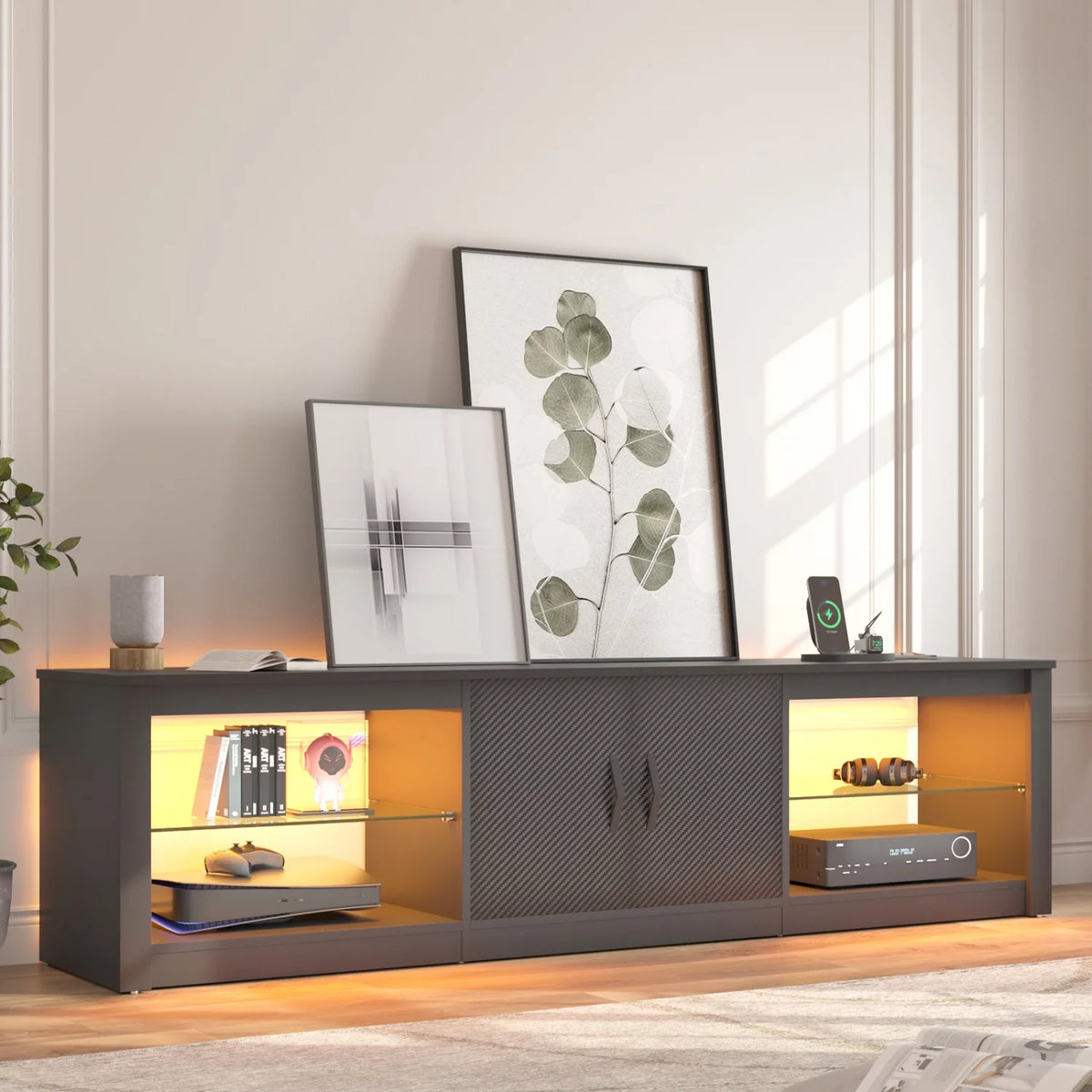 TV Stand with LED Lights and Power Outlet T55234