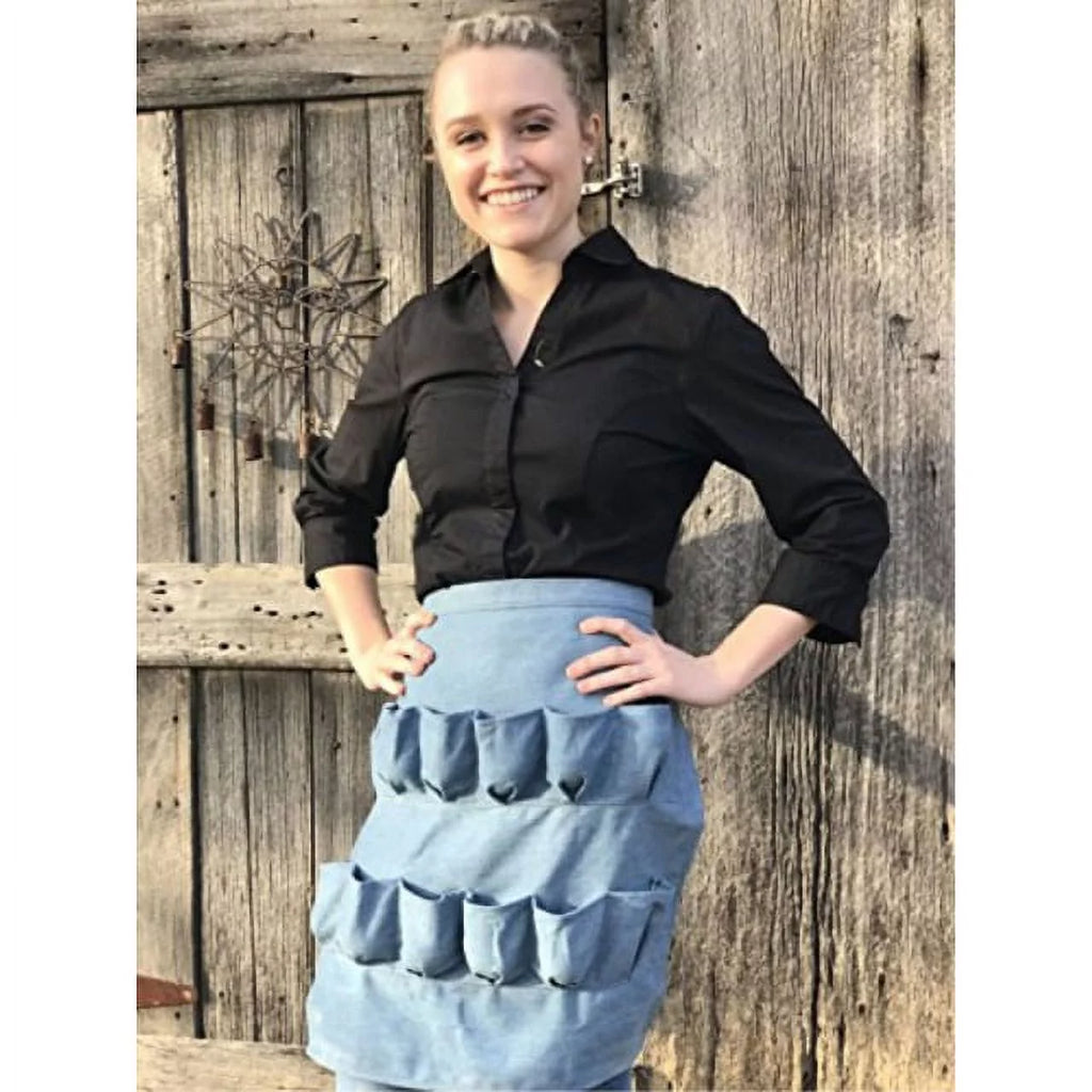 12 Pockets Soft Durable Denim Fabric Egg Gathering Apron N1557