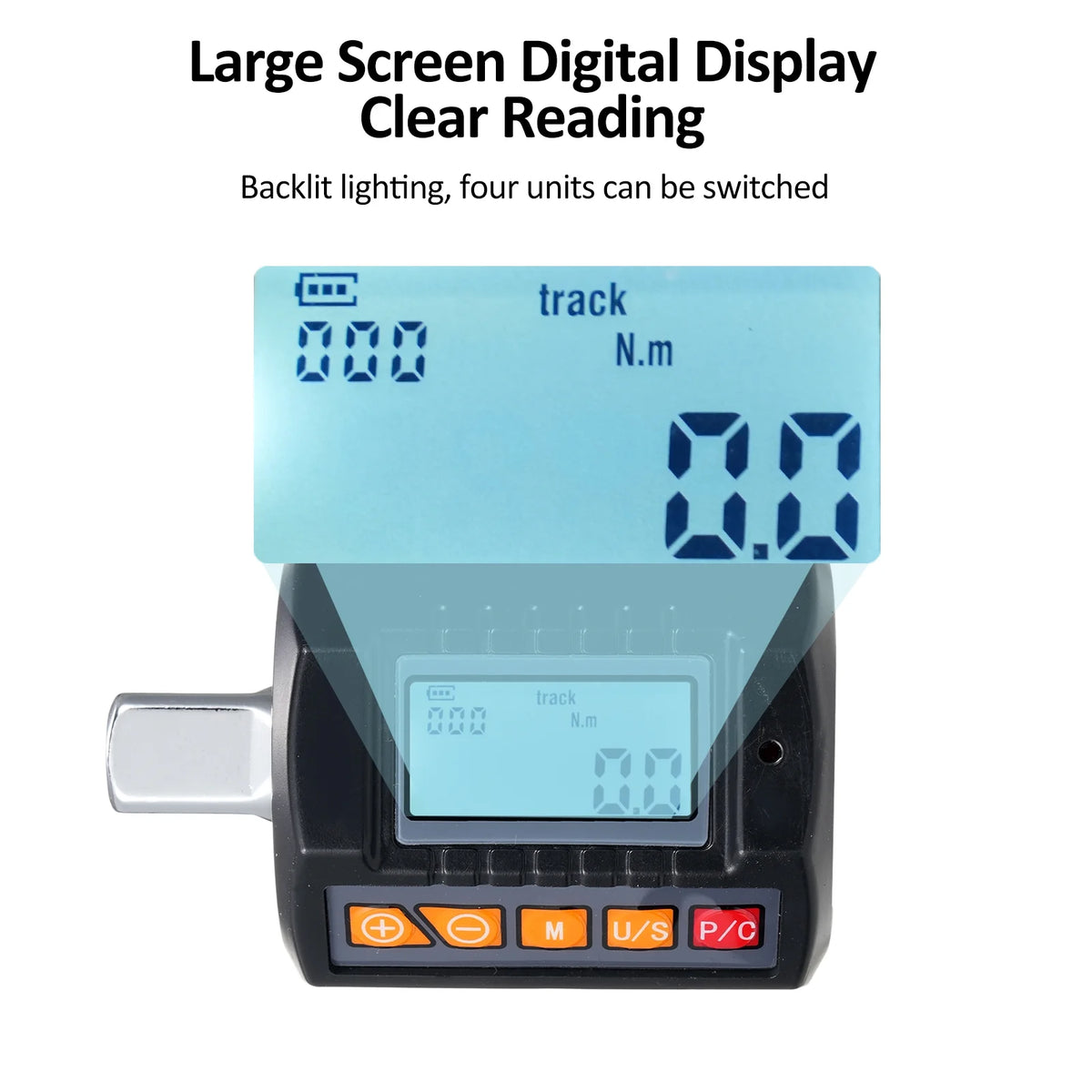 1/2'' Drive Torque Gauge with Backlit Display and Ratchet Wrench V299