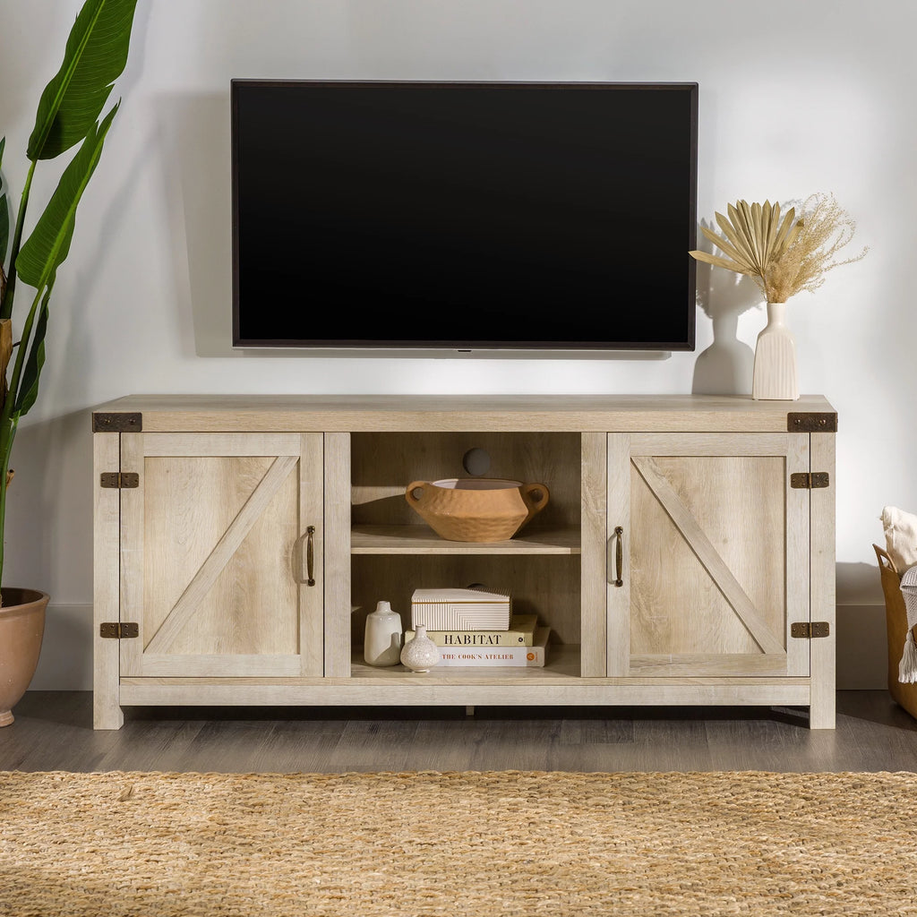 Modern Farmhouse Barn Door TV Stand E21778