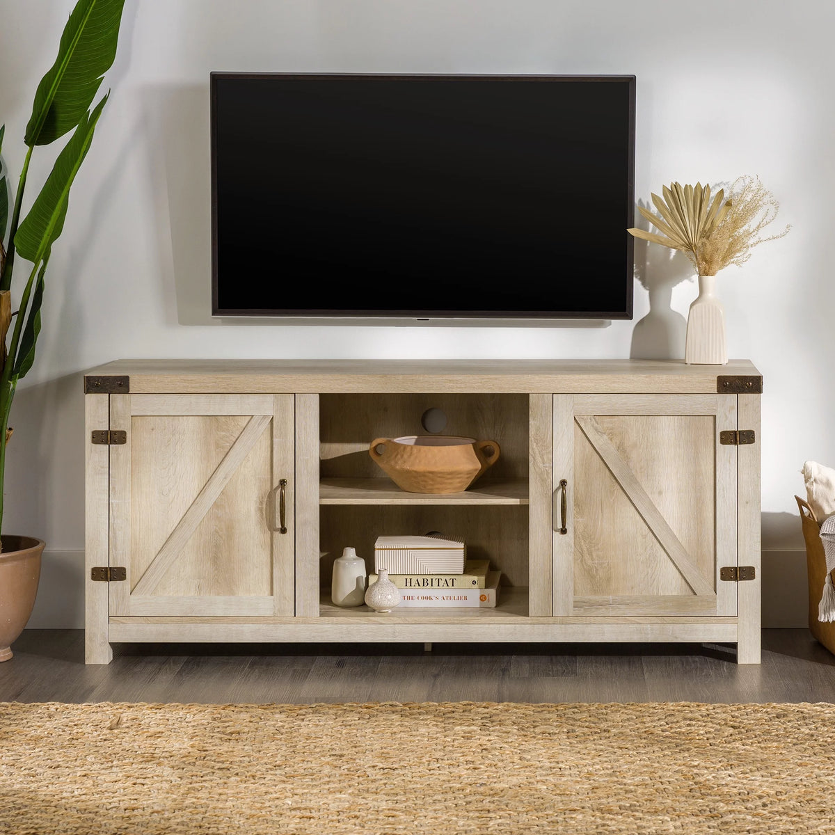 Modern Farmhouse Barn Door TV Stand E21778