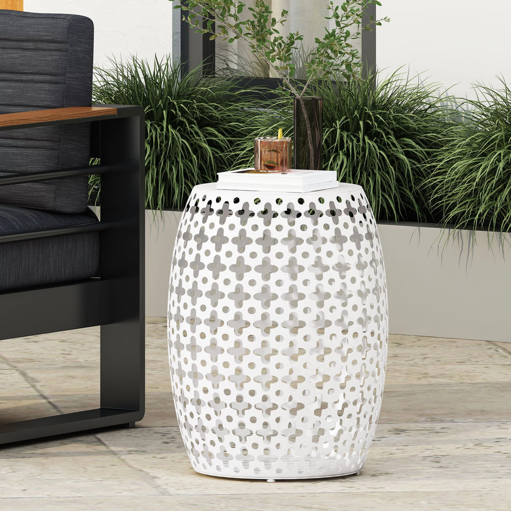 Black Metal Outdoor Side Table D91573