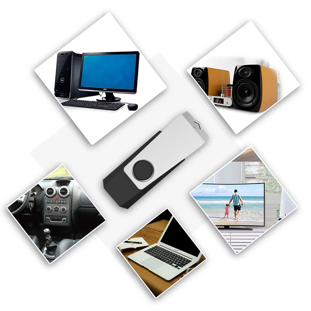 10PCS 128MB USB 2.0 Flash Drive Black V351364