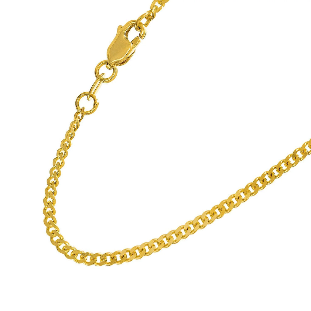 10k Yellow Gold 2 mm Curb Chain Necklace 24 Inches K732545