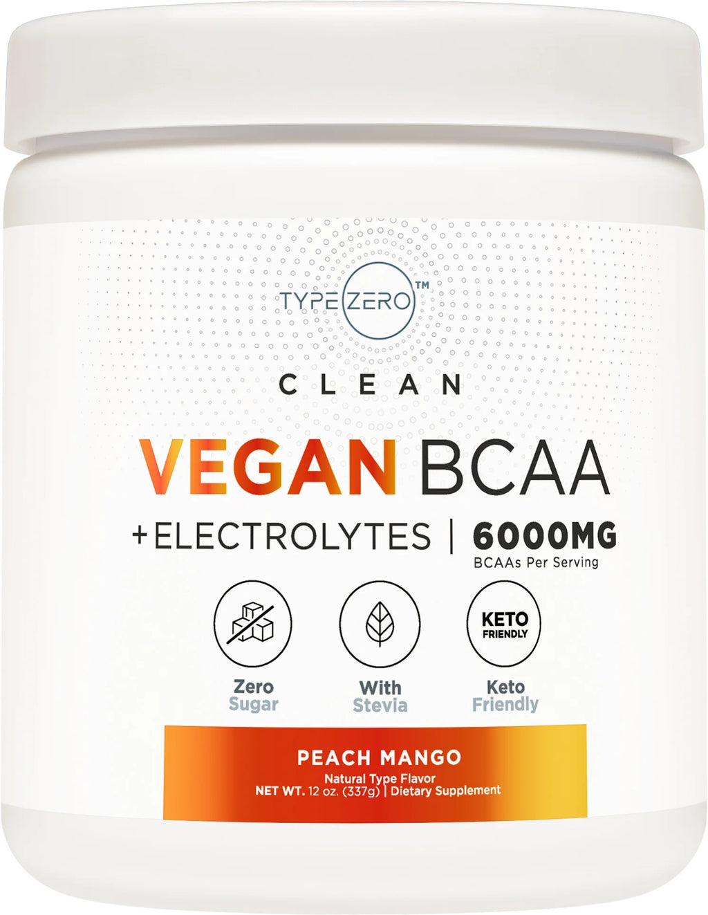 Vegan BCAA Powder + Electrolytes Peach Mango 30 Servings N4362