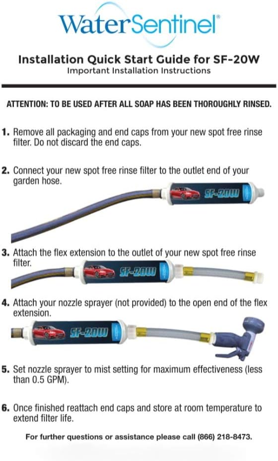 Inline Deionized Water Garden Hose Filter & Extension Adapter (2-Pack) I88363