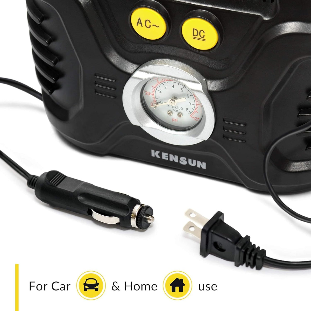 Portable Air Compressor 12V DC 110V AC 100 PSI Tire Inflator P5404