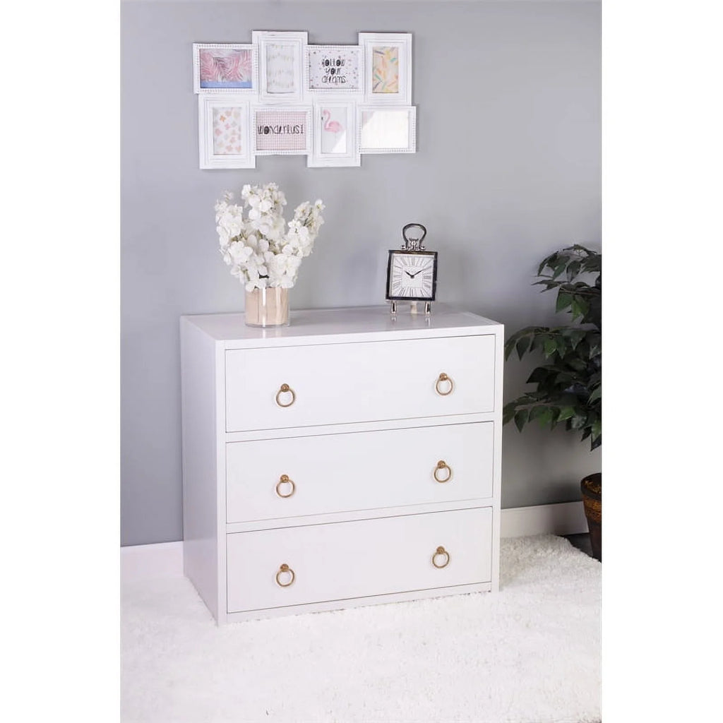 White 3 Drawer Chest X5511