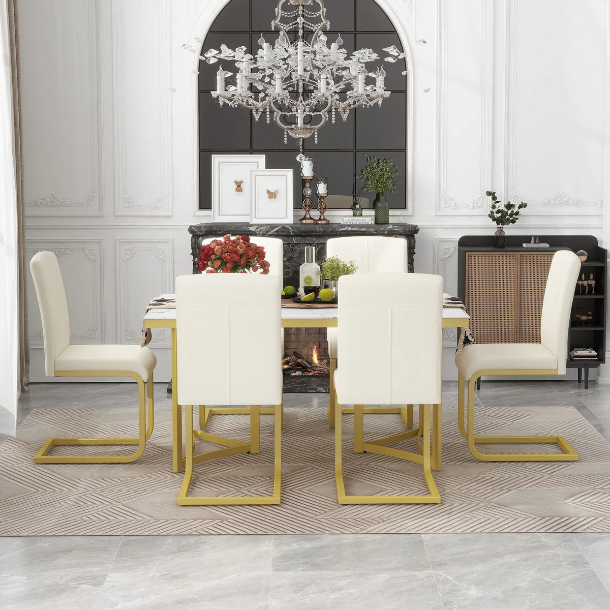 7-Piece Modern Dining Table Set V282965