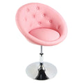 Pink PU Leather Tufted Adjustable Swivel Accent Chair S141
