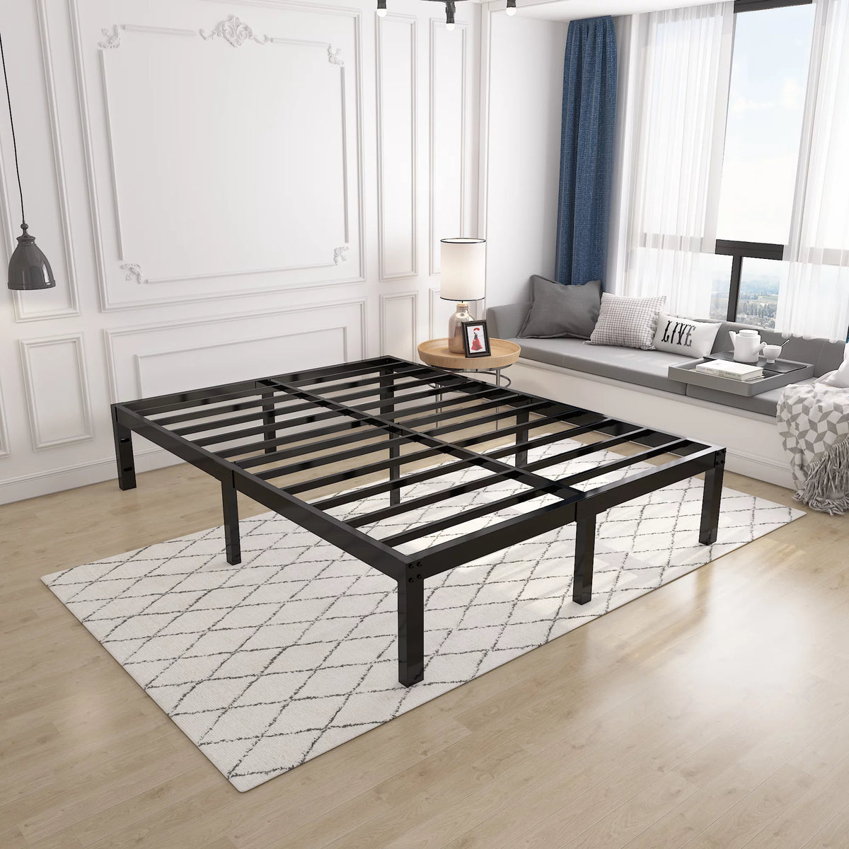 Queen Heavy Duty Metal Platform Bed Frame H506