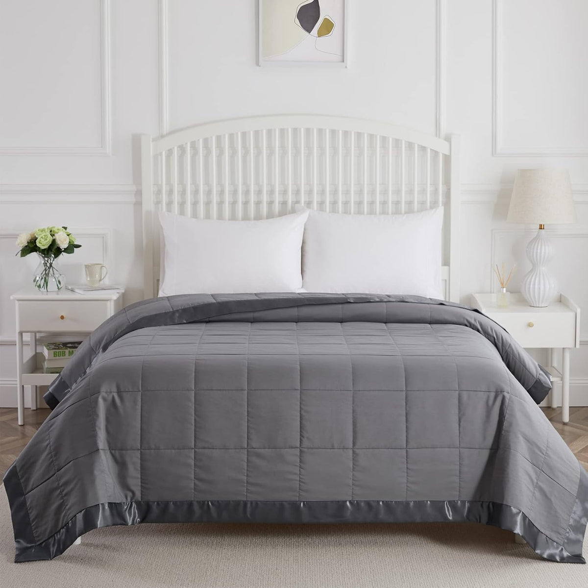 Quilted Down Alternative Blanket with Satin Trim I641479