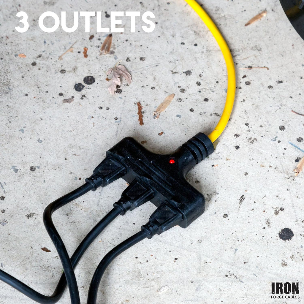 30Ft Retractable Extension Cord Reel with Breaker Switch & 3 Power Outlets, Pack of 2 L793