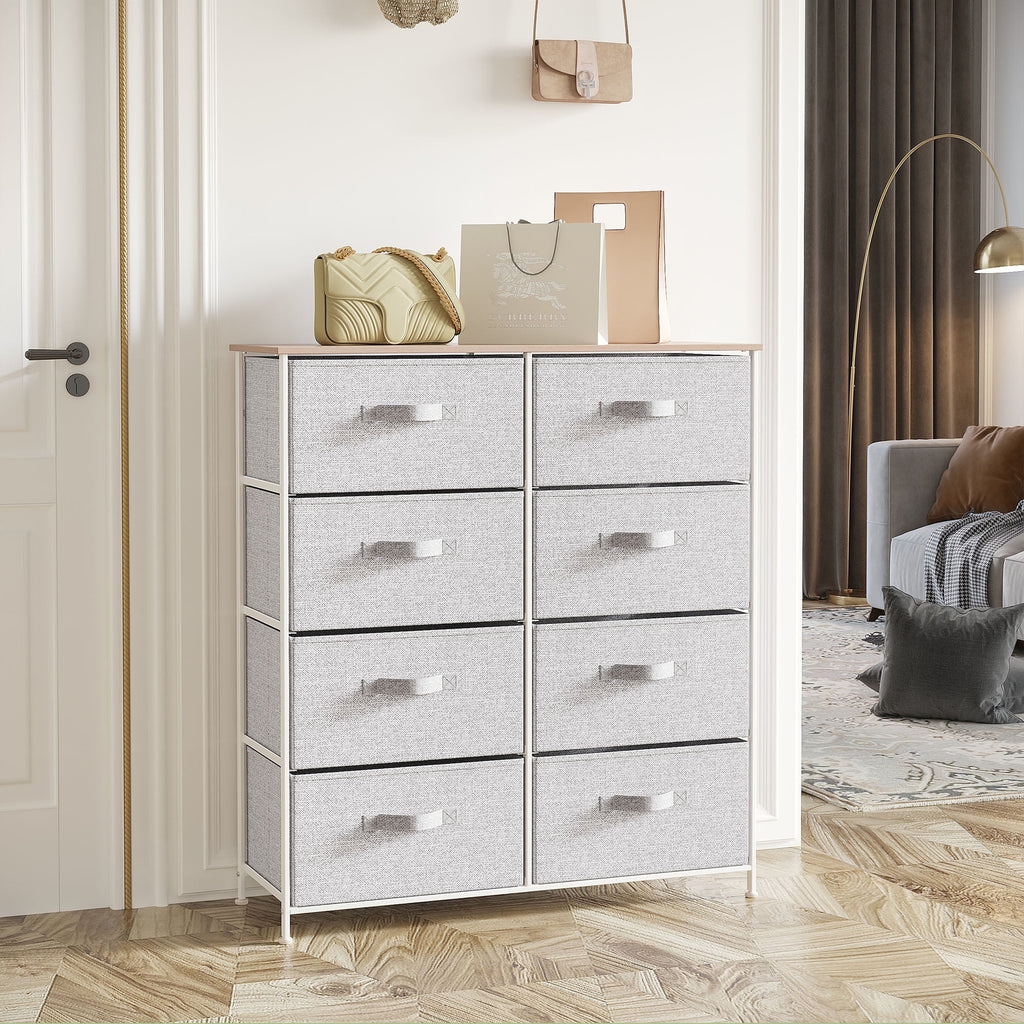 Light Gray 8 Drawer Storage Dresser X9738
