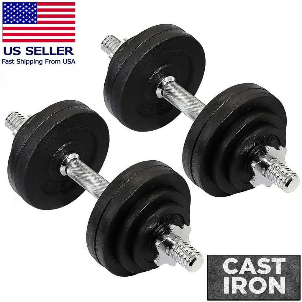 Adjustable Cast Iron Dumbbell Sets with Bars, Plates, Collars Y9675