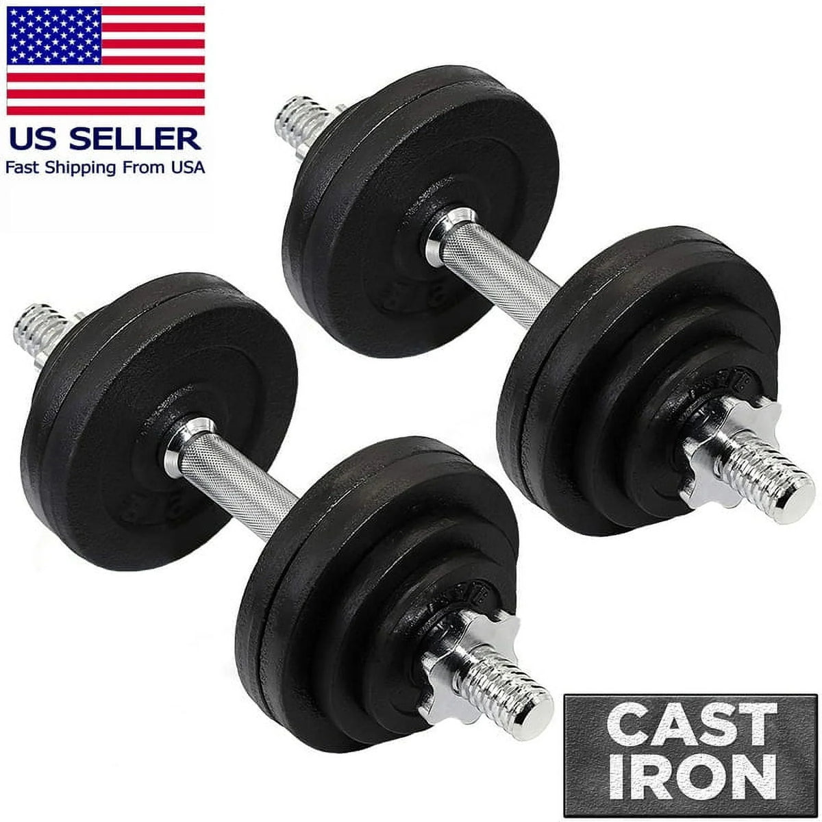 Adjustable Cast Iron Dumbbell Sets with Bars, Plates, Collars Y9675