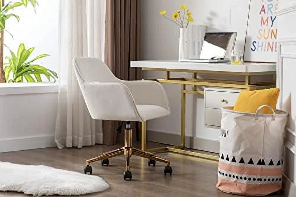 Yellow Velvet Adjustable Height Office Chair B11111
