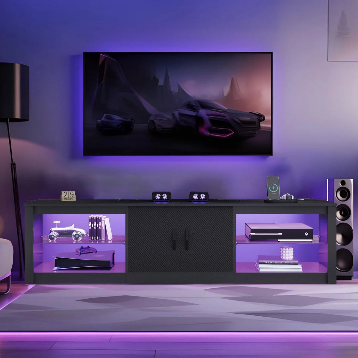 TV Stand with LED Lights and Power Outlet T55234