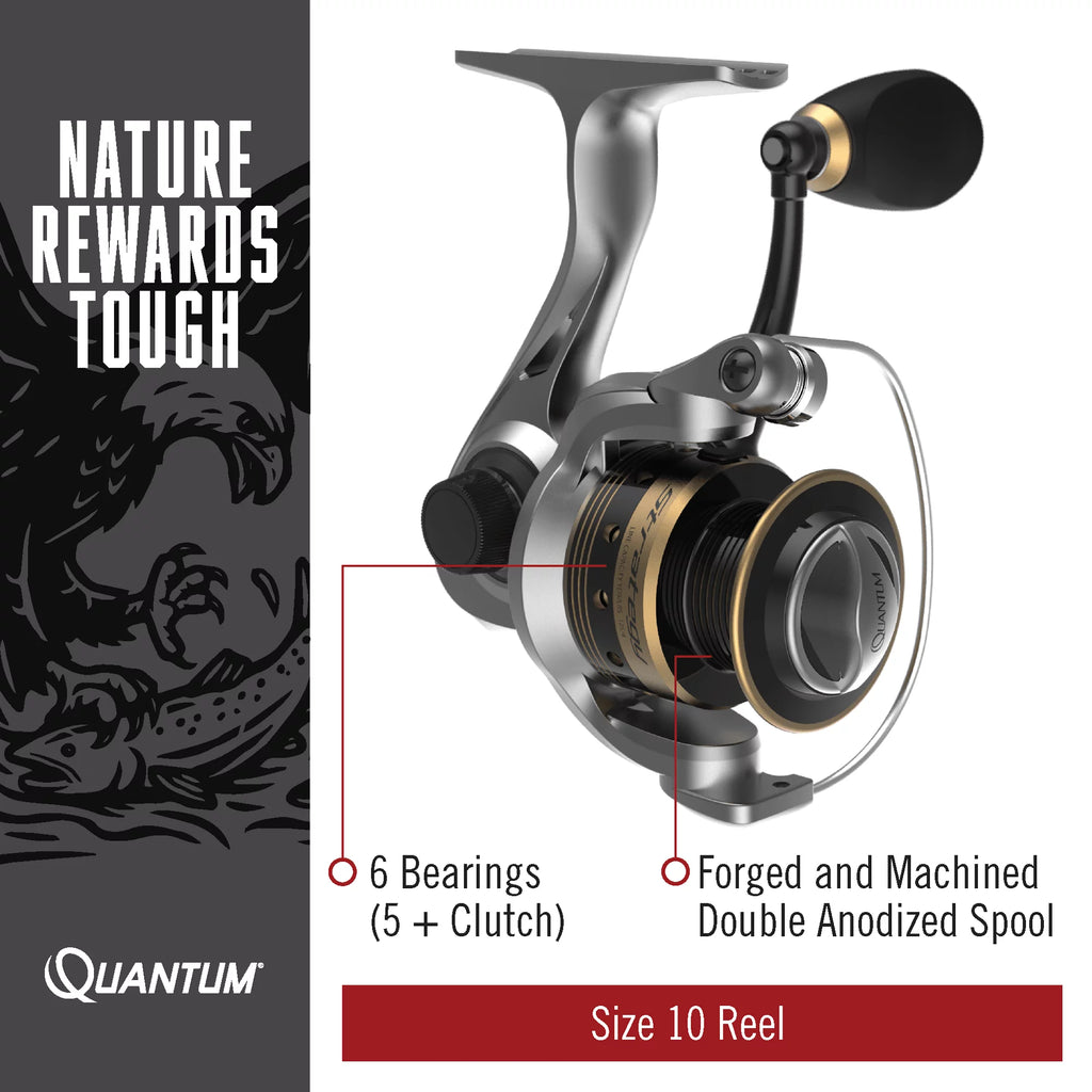 Size 20 Spinning Fishing Reel, 5.2:1 Gear Ratio, Silver/Gold L163558