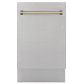 18 in. Stainless Steel Dishwasher with Champagne Bronze Handle D76079