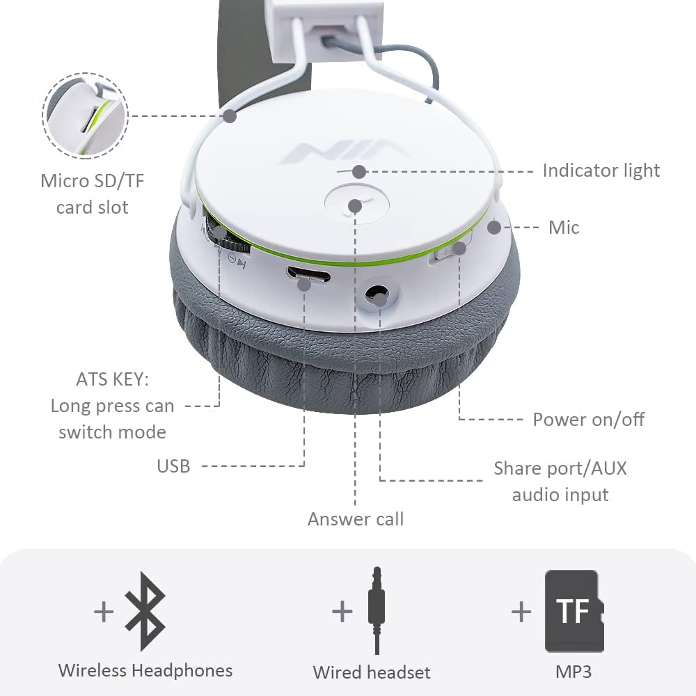 Bluetooth 4.0 Wireless Foldable Headphones with FM Radio O4681